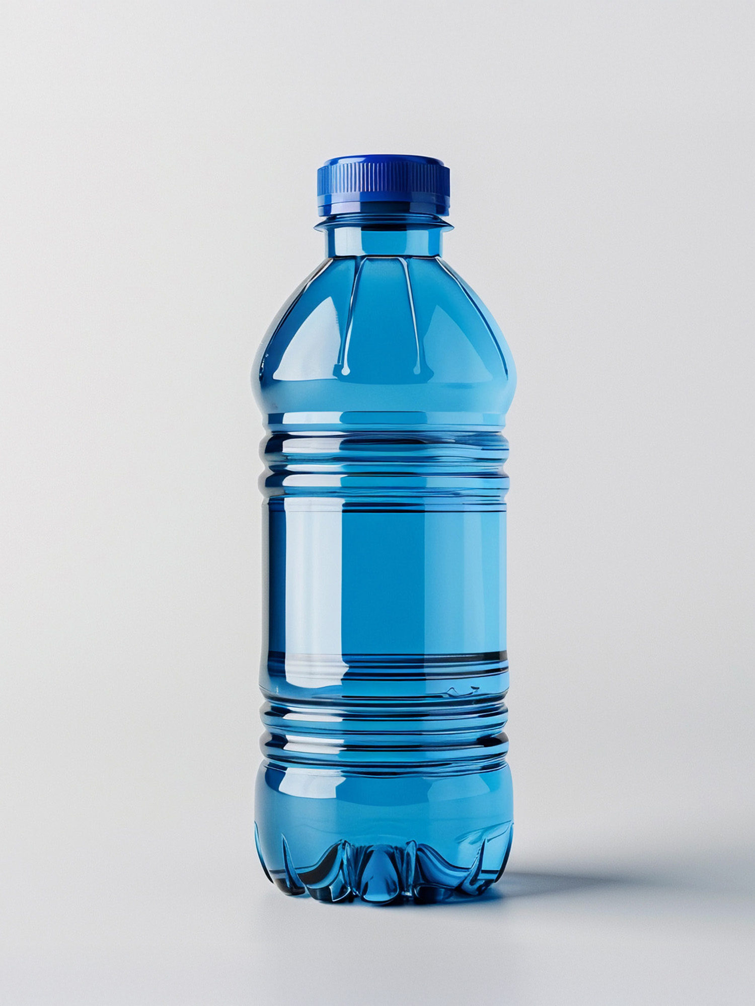 Blau eingefärbte PET-Flasche für Flüssigkeiten – Einfärbung mit migrationsarmen Farbstoffen von HABICH FARBEN für höchste Produktsicherheit im Lebensmittelbereich.