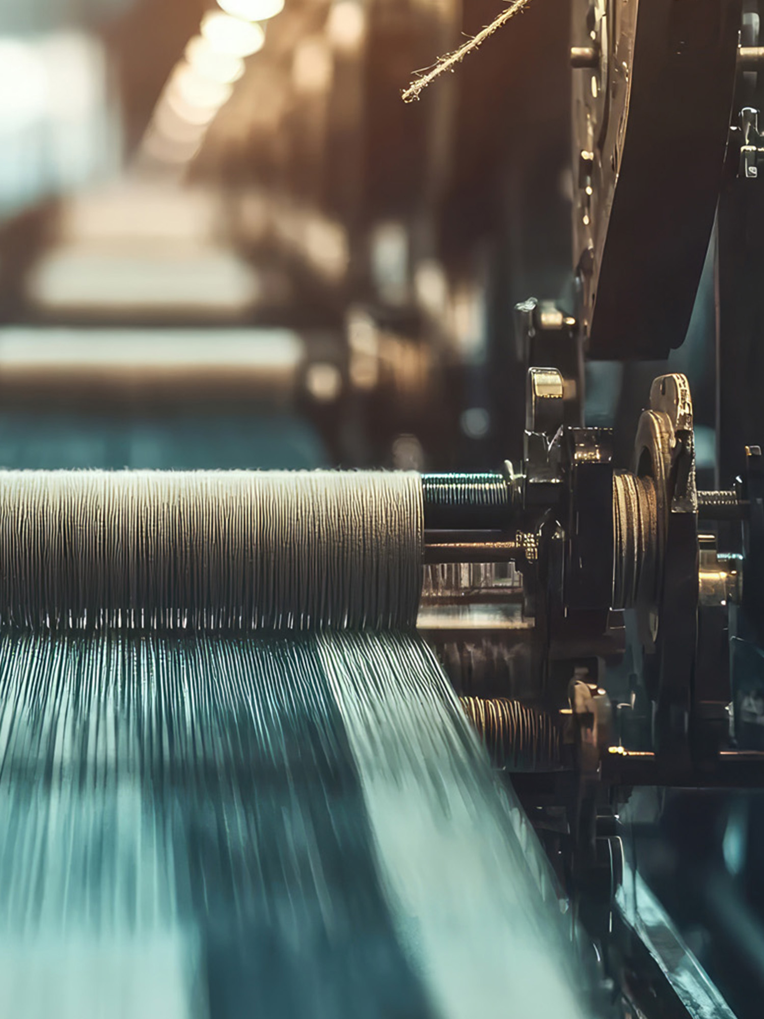 Industrielle Webmaschine – zeigt die exzellente Haftung der Farbstoffe von HABICH FARBEN auf synthetischen und natürlichen Fasern.